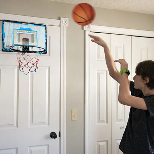Canestro da basket da interno per camera da letto, mini canestro da basket per bambini e 3 palline con 2