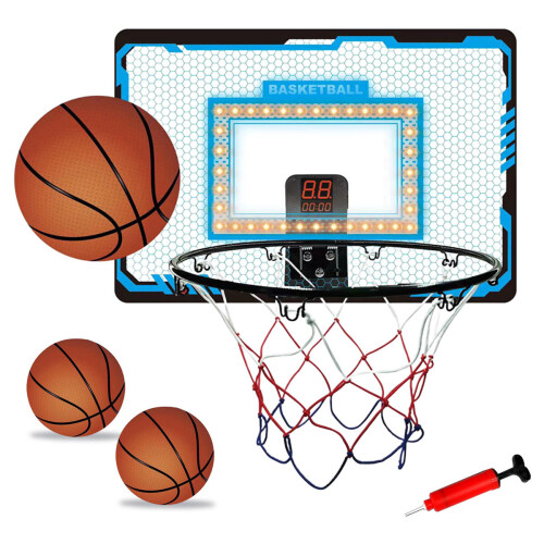 Canestro da basket da interno per camera da letto, mini canestro da basket per bambini e 3 palline con