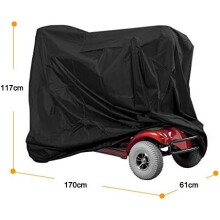 Telo coprimoto impermeabile nero 170x61x117cm per scooter, moto, antipolvere, antipioggia, antivento,
