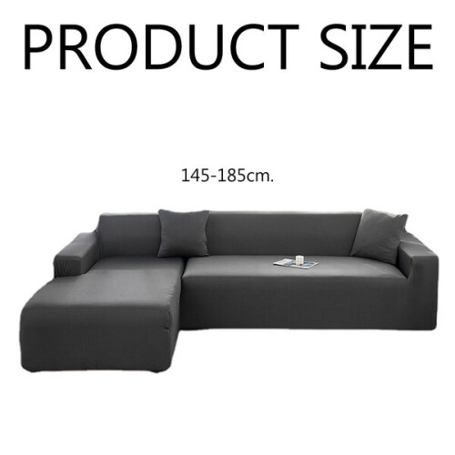 L Shape Waterproof Sofa Cover, Comfortable Stretch Fabric (Black, 145 x 185) 2