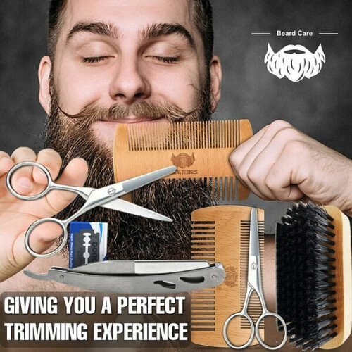 Beard Shaver Complete Men's Beard Set Men's Beard Grooming Kit with Beard Roller Includes Beard Shampoo, 2