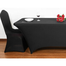Spandex-Tischdecke, 1 Packung, individuell anpassbar, waschbar, knitterfrei, dehnbar, rechteckig, Terrassentischdecke