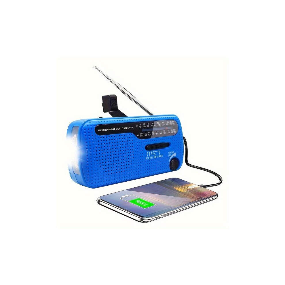Radio Solare Di Emergenza Con Torcia LED E Allarme SOS – Batteria 4000 MAh Per Ricarica Smartphone