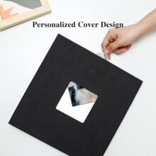 Álbum de fotos grande autoadhesivo de 4x6 y 8x10, lino para scrapbooking "DIY", 40 páginas en blanco