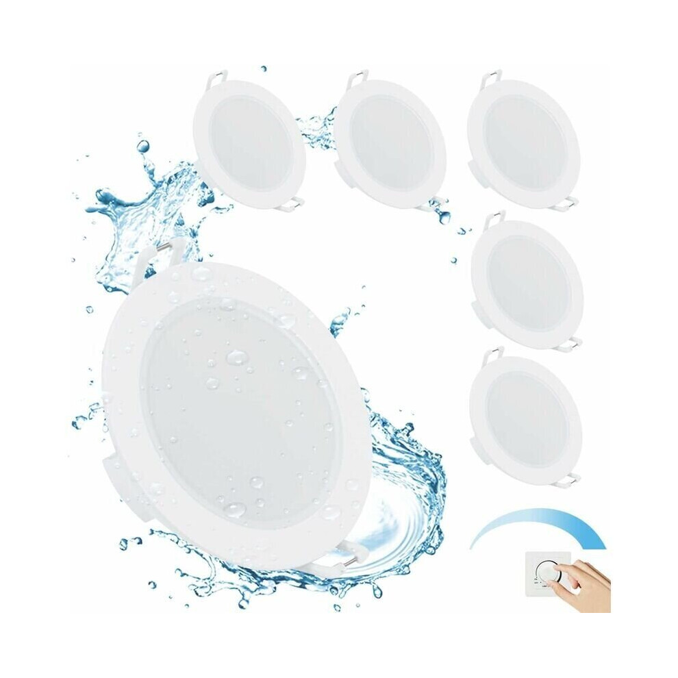 Kit de spot LED encastrable à intensité variable 6 W 4 000 K Blanc naturel IP65 Plafonnier LED pour