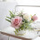 Artificial roses with ceramic pot - metal flower stand 1