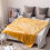 Coperta in pile e velluto, soffice, morbida, calda, 150 x 200 cm, gialla 3