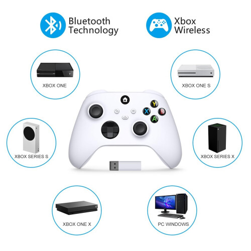 SWCTIM Xbox One Controller, Xbox Wireless Controller mit 2,4G Wireless Adapter, 3,5-mm-Audiobuchse