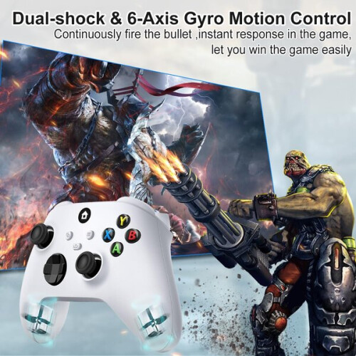 SWCTIM Xbox One Controller, Xbox Wireless Controller mit 2,4G Wireless Adapter, 3,5-mm-Audiobuchse 2