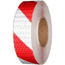 Reflecterende tape, zelfklevend, 10 m x 5 cm, rood-witte waarschuwingstape, reflecterende stickers,