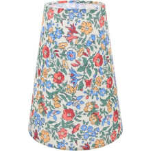 Lámpara de mesa alta, lámpara de tela E27, pantalla de tela con estampado de flores de primavera, pantalla