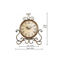 Orologio da tavolo romano silenzioso retrò per soggiorno, camera da letto, ufficio (rame)