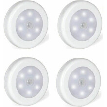 Klebe-LED-Leuchten, LED-Bewegungsmelder-Beleuchtung mit Magnetfuß, 4er-Set (batteriebetrieben)