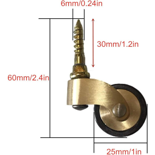 NATRKE Rotelle per Sedie Ufficio, Stelo di 11 mm, 5 Rotelle da Sedia