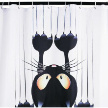 Duschvorhänge DIY Lustige Neuheit Katze Print Wasserdichte Badvorhänge Schimmelfeste Vorhänge mit Haken