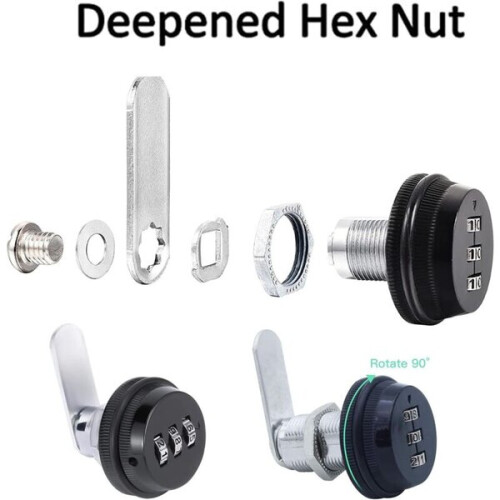 pcs cam cabinet combination lock set, mechanical cabinet locks for security drawer doors, tool boxes, 2