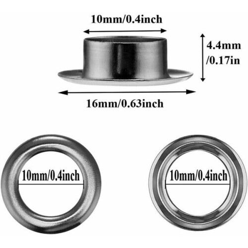 Kit occhielli 100 set occhielli occhielli da 12 mm Kit di riparazione teloni con 3 occhielli Strumenti 2
