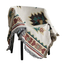 Einteilige karierte Sofadecke im amerikanischen Ethno-Stil, gestrickte Volldecke, Zucker-Jacquard-Sofadecke