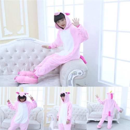 Einhorn Robe Kinder Strampler Nachtwäsche Rosa 1