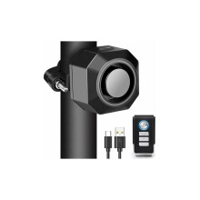 Fietsalarm, USB oplaadbaar, draadloos motoralarm met montagebeugel, instelbare gevoeligheid,