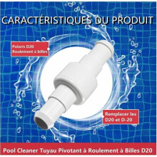 Replacement Pool Cleaning Hose with D20 Ball Bearing Swivels for Polaris 280 3900 Pool Cleaning Hose