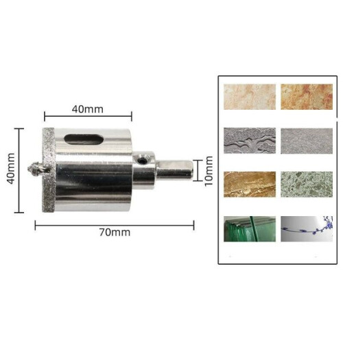 40mm Diamond Hole Saw with Centering Guide Drill Bit, Tile Hole Saw with Diamond Coating, Diamond Drill 2