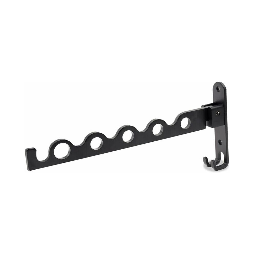 Séchoir à linge mural pliable en aluminium noir pour salle de bain – 30,5 x 13,5 x 3,1 cm