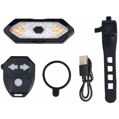 Luce di svolta e luce posteriore per bicicletta con effetti sonori, telecomando wireless, 5 diverse 2