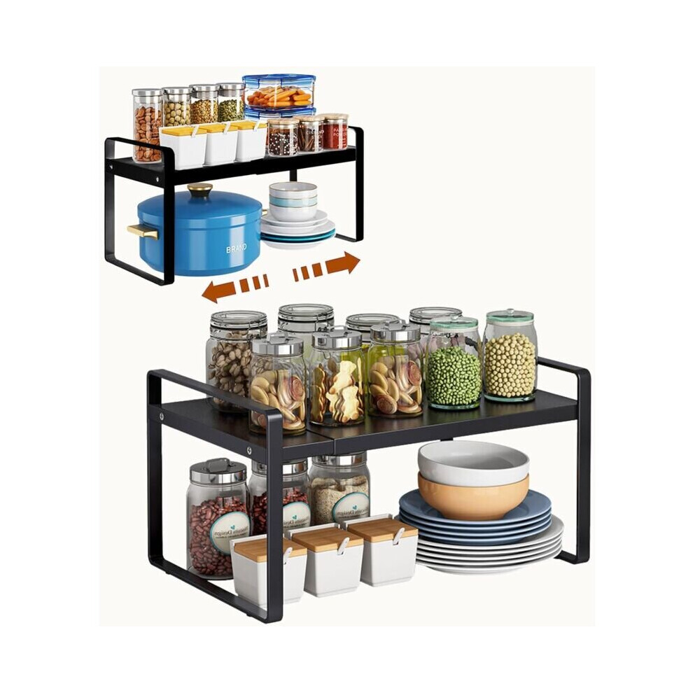 Étagère métallique extensible - Étagère de cuisine extensible - Support de rangement réglable - Étagère