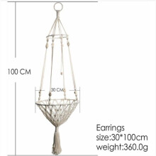 Hamaca colgante de madera con encaje y cuerda de algodón trenzada, sin cojín (30-100 cm)