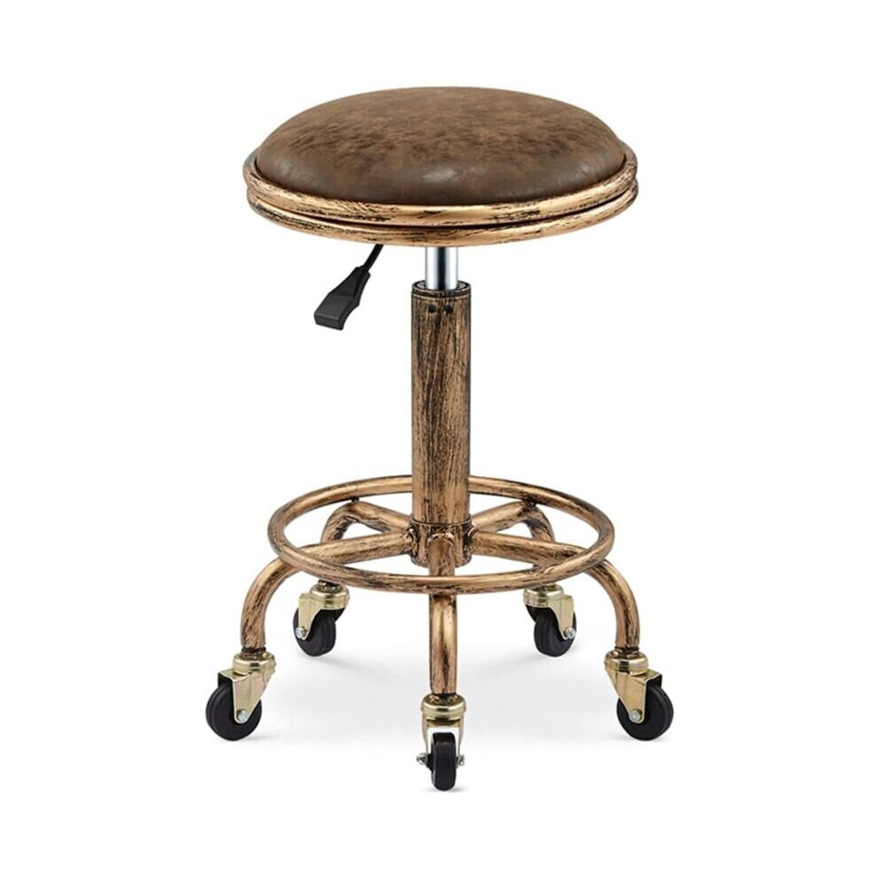 Vintage Bar Stool, Rolling Bar Stool, 360 Swivel Bar Stool, Height Adjustable Bar Stool 50-64cm, Barber