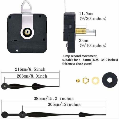 quartz clock movement, replacement clock movement with 30.5 cm long hands for DIY clocks 2