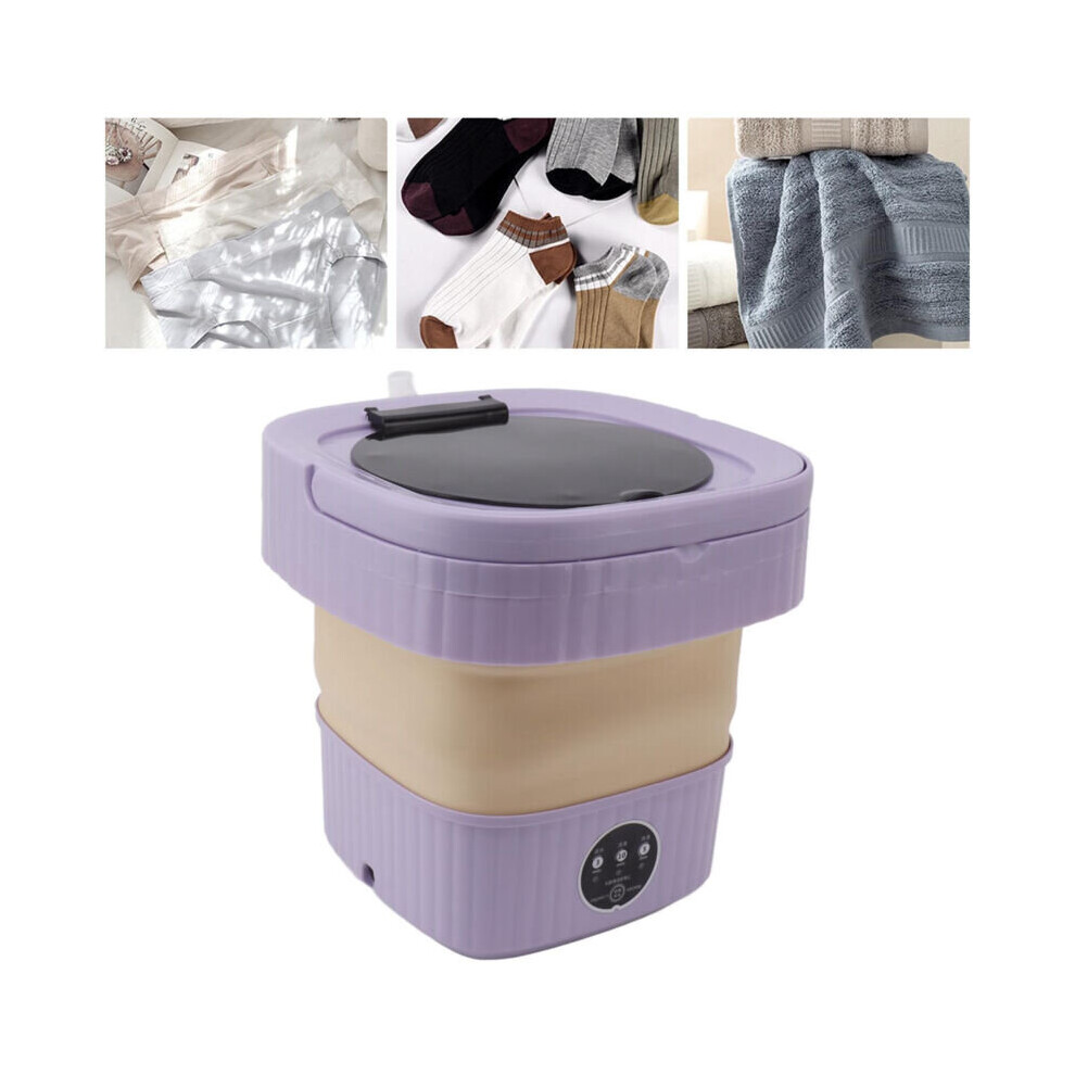 Mini machine à laver portable à seau de 6 L, mini machine à laver automatique pliable avec lavage doux