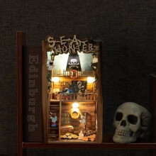 DIY Buch Ecke Kit 3D Holz Buch Modell Puzzle Gebäude Kit Bücherregal Einsatz Dekor Hause Tisch Ornament