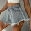 Short en jean déchiré taille haute, ample, à franges, de haute qualité, taille S 3