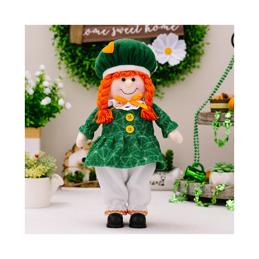 (Green Leaf Girl) Charming Leaf Green Festival Standing Doll Decoration For Irish St Day Gift Patricks-image-OPC-PHJQCYY-NEW