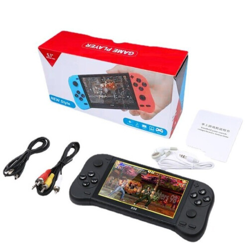 Console di gioco X50 da 7 pollici, console di gioco portatile, console per videogiochi retrò, lettore