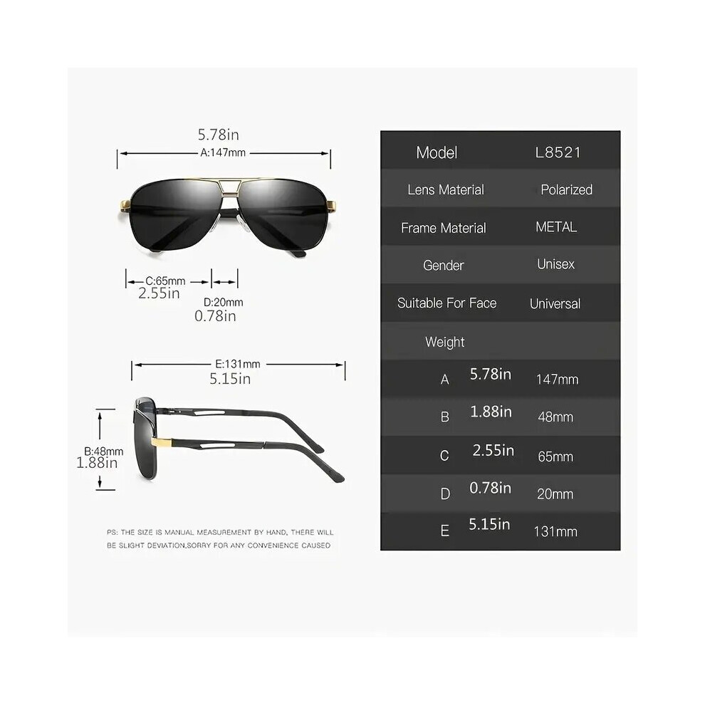 Polarized Aviator Style Sunglasses For Men