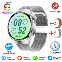 Watch 4 Pro Smart Watch Herren 360*360 HD-Bildschirm Bt Call Nfc Ip68 Wasserdicht Herzfrequenz Blutsauerstoff
