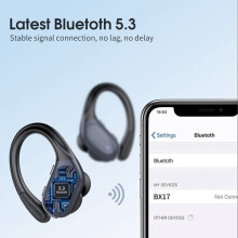 Bluetooth 5.3 sporthoofdtelefoon, draadloze hoofdtelefoon met oorhaken