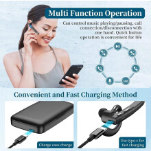 Bluetooth Headset 5.3 Oordopjes Stereo Handsfree Ruisonderdrukking Draadloze Zakelijke Headset met HD-microfoon