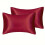 Federa in seta, 50x75 cm., 2 pezzi, rosso, bordeaux 1