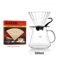 Koffiezetapparaat Koffiepot V60 Glazen Koffiezetapparaat Houten 700ML/500ML/300ML Koffiefilter en Potset