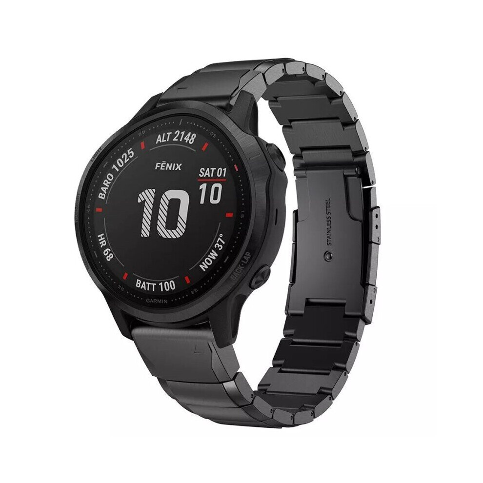 Bracelet en acier pour Garmin Fenix 3 HR 5X 6X 7X 8 51 mm Epix 2 Pro 51 mm 26 mm Noir