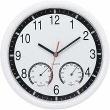 Kwartsstenen stille wandklok Nauwkeurige thermometer Vochtigheid Temperatuur Binnen Buiten Zwembad