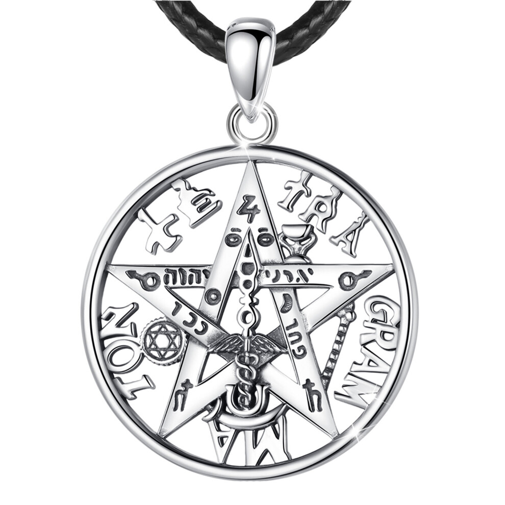 Pendentif pentagramme en argent sterling 925 pour homme et femme, amulette, étoile gardienne, collier