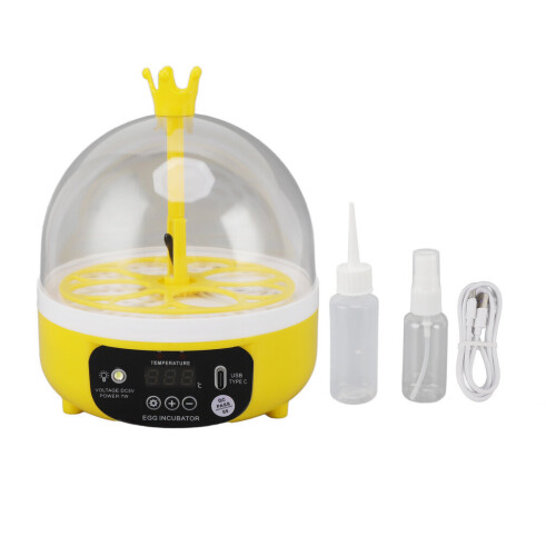 Egg Cooker Mini Egg Incubator for Home Automatic Temperature Humidity Control 4 Eggs Candler Poultry