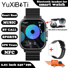 Smart Watch 2 in 1 Smart Watch mit Kopfhörer Smart Watch Bluetooth Anruf Männer Uhr GPS Tracking Herz