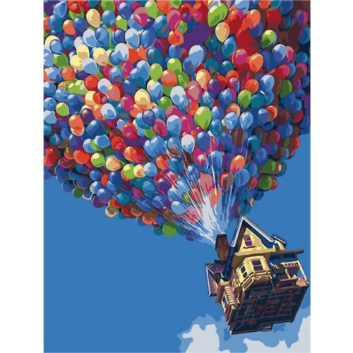 Lienzo para pintar por números, globos, 40x50 cm