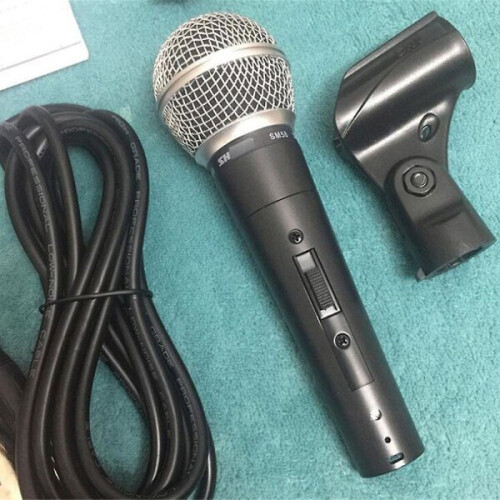 Micrófono vocal dinámico Shure SM58 - Micrófono con cable con interruptor y cable {DB con interruptor